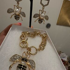 Gold and Black Bee Jewelry Set